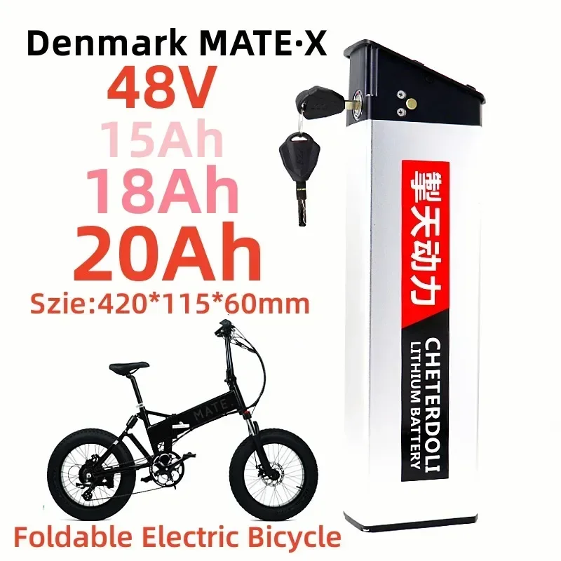 48V battery pack 20Ah 18Ah 15Ah  Denmark MATE.X Foldable Electric Bicycle Upgrade Replacement Battery With 2A Fast Charger