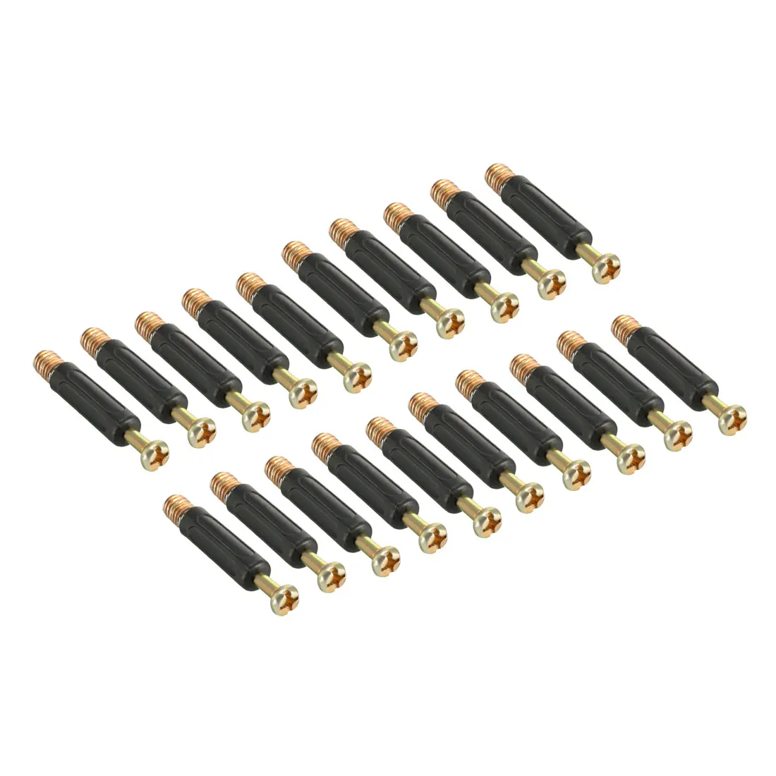 Uxcell 8/10/15/20Pcs Furniture Connecting Fittings 6mm Thread Dia 35/40mm Length Bolt Screw Fastener Plastic Covered for Cabinet