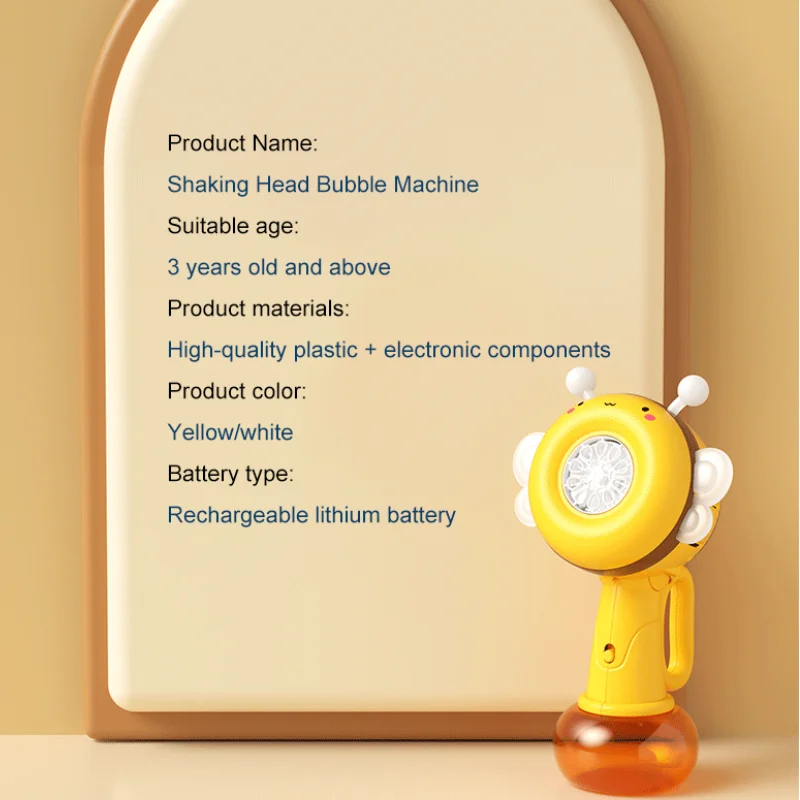 มือถือ Bee Bubble Gun พร้อมไฟเด็กเขย่าสบู่เป่า Bubble Machine กลางแจ้งของเล่นเด็กสาวงานแต่งงานเกม