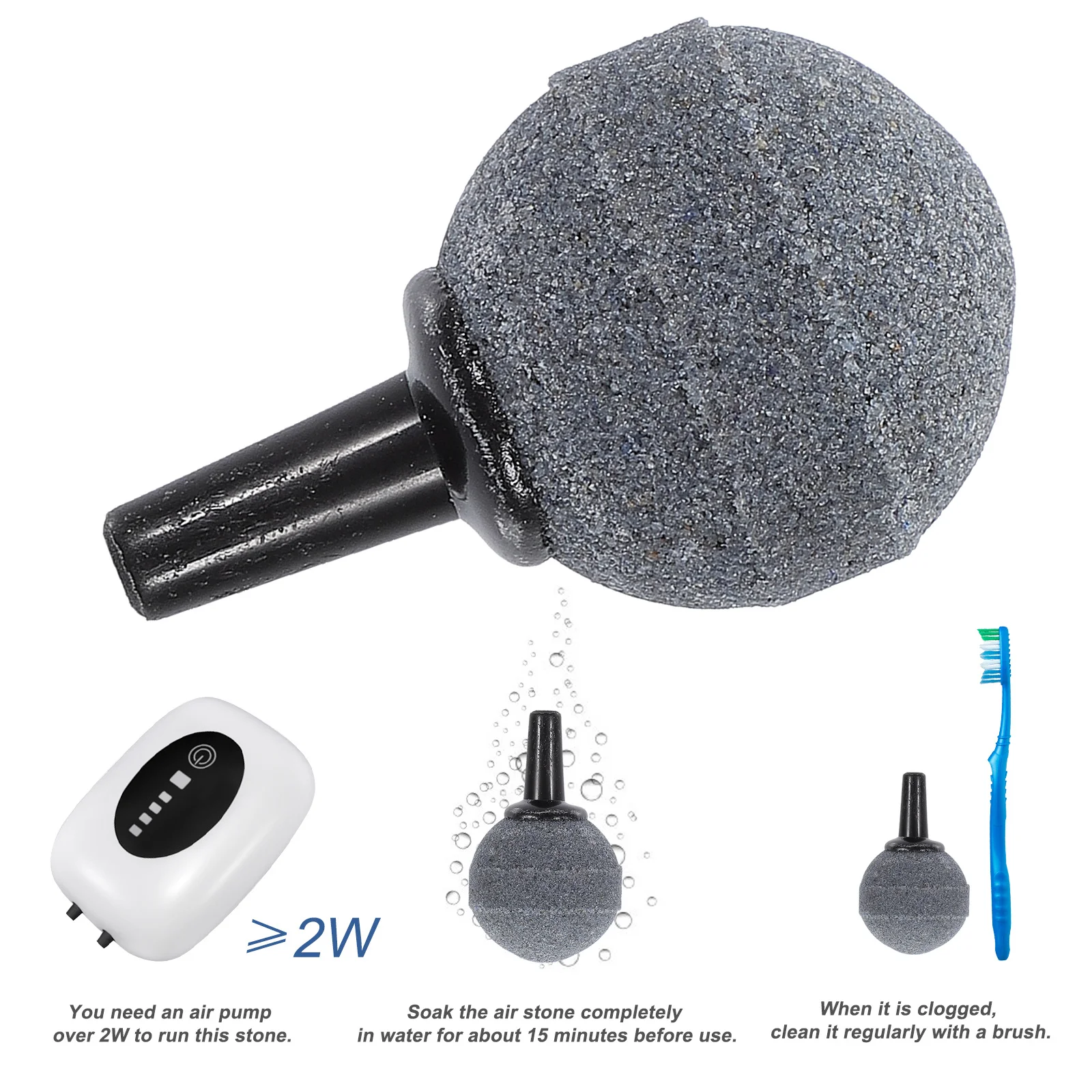 

10Packs Stone Ball Shape Bubble Diffuser 20mm X 20mm Aquarium Fish Tank Hydroponics Oxygen Pump Bubble Diffuser