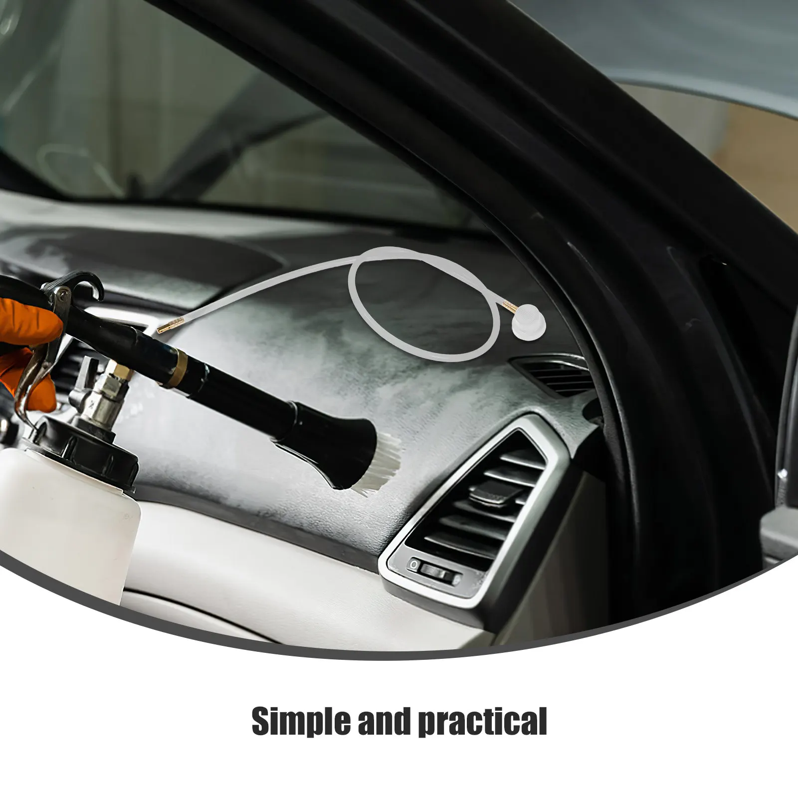 

4Pcs Automotive Extension Hose Spray Nozzle Kit Flexible Clear Tube for Car Air Conditioning Vent Thorough Cleaning