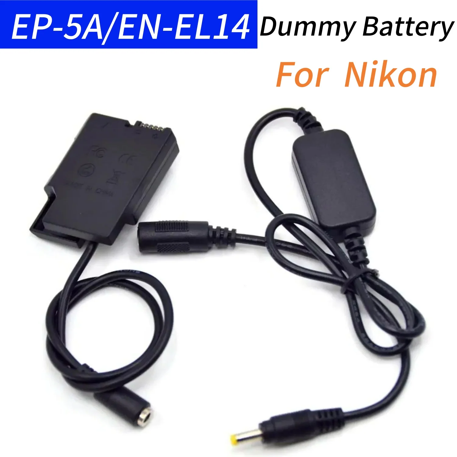 

EN-EL14 Dummy Battery EP-5A DC Coupler+12V-24V Step-Down Cable for Nikon D3300 D3400 D5100 D5200 D5300 D5500 P7000 P7800 Camera