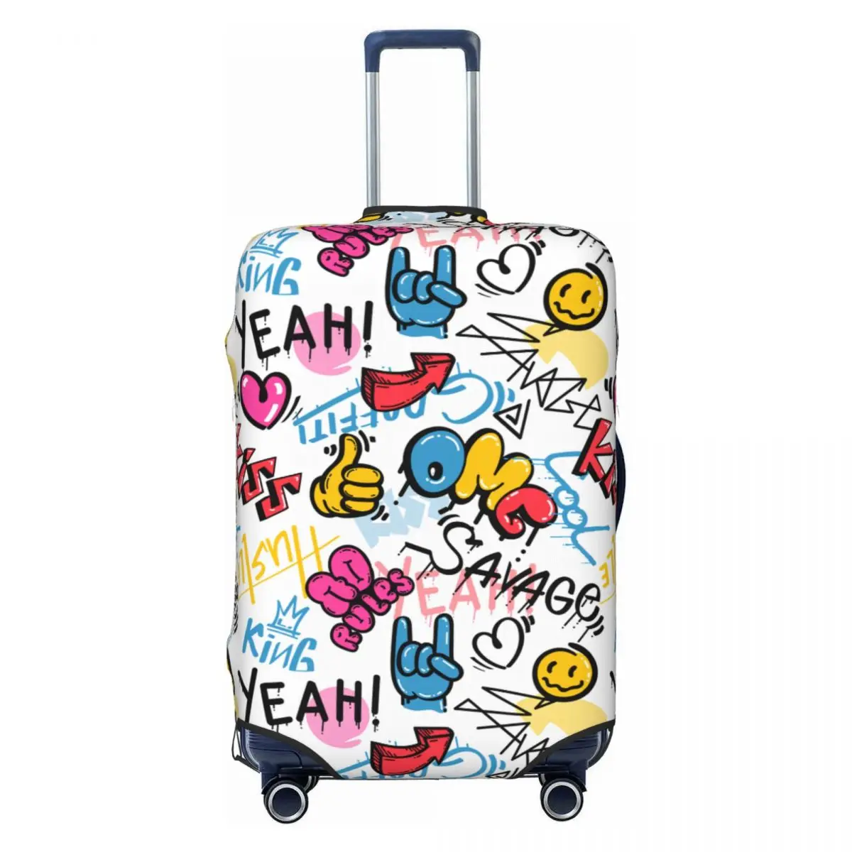 

Vintage Street Wall Graffiti Art Pattern Travel Luggage Cover Elastic Street Art Style Suitcase Cover Protector Fit 18-32 Inch