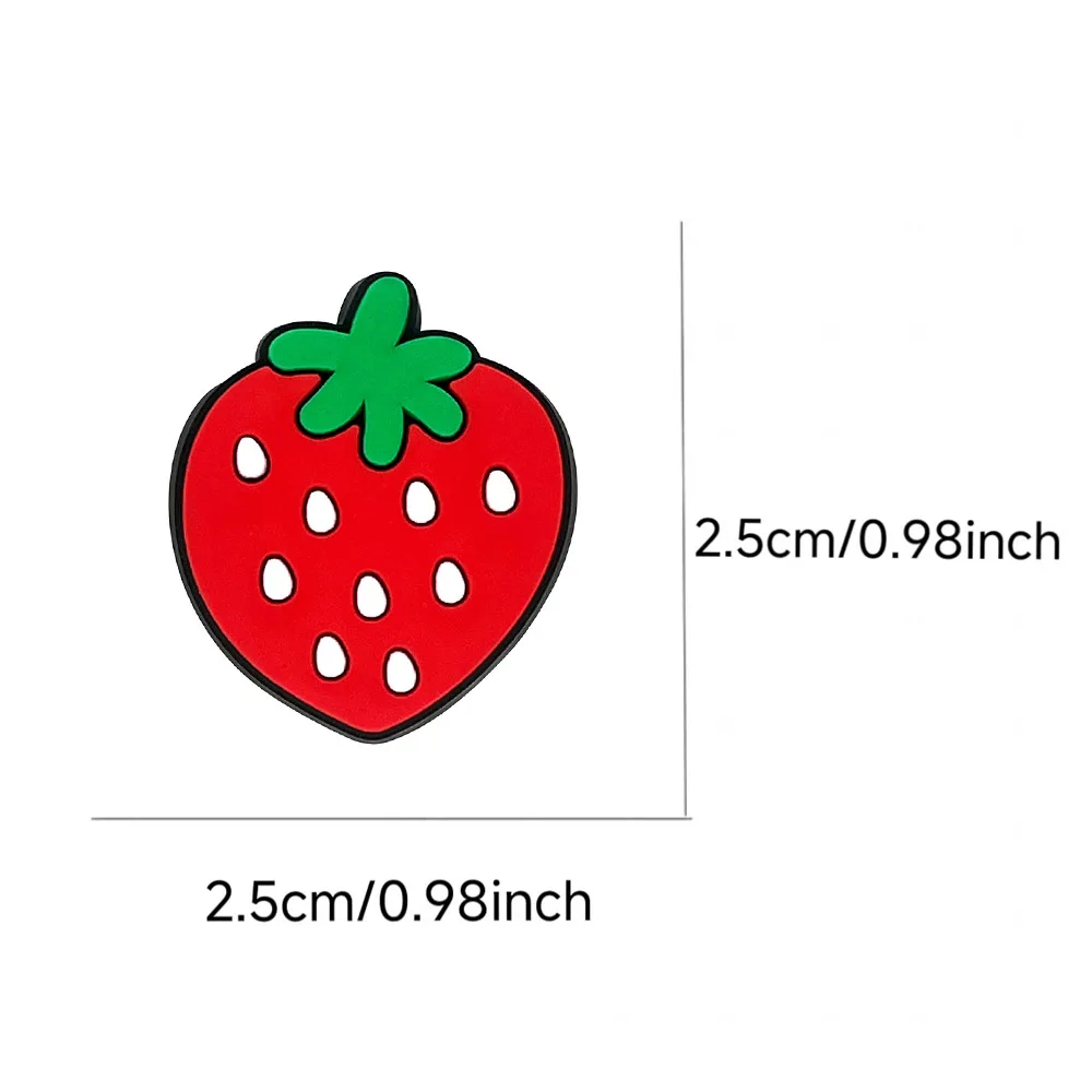 NEW 1-50pcs Cute Cartoon Fruit Series PVC Shoes Accessories Fit with Hole Wristbands DIY Shoe Decorations Buckle Gifts