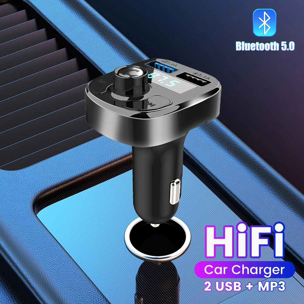 Car Bluetooth Mp3 Player Dual USB Car Charger FM Transmitter USB Flash Drive Audio Receiver Handsfree USB Car Fast Charger