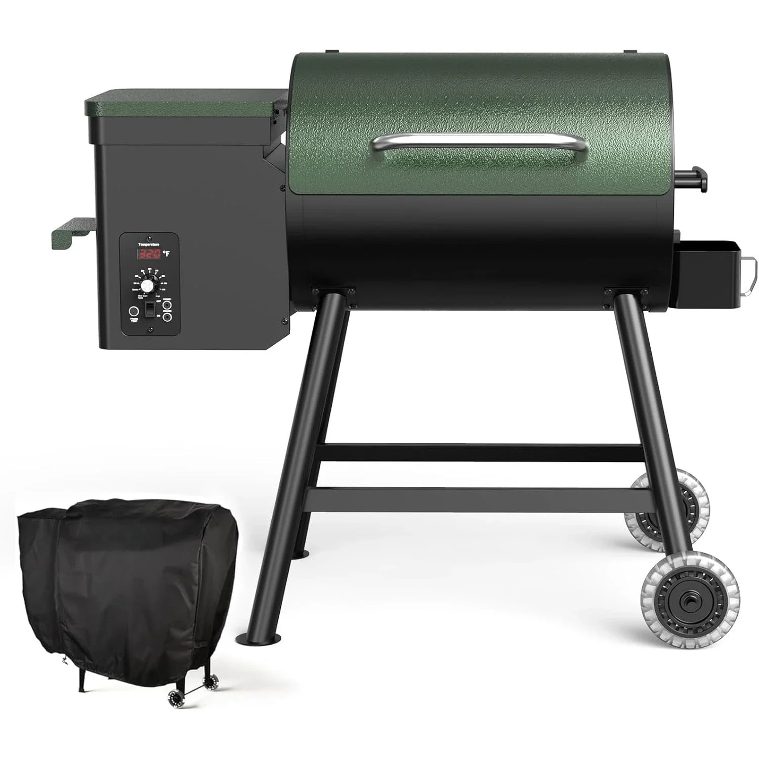 

Electric Wood Pellet Smoker Grill, 456 SQ.IN Cook Area Pellet Grill with Auto Feed & PID Temperature Control (180-450°F)