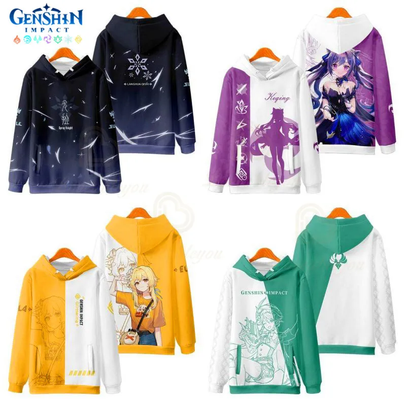 4T-45T Clothing Genshin Impact Hoodies Children Kids Boys Girls Long Sleeve Hoodies Sweatshirt Autumn Outwear Men Jacket