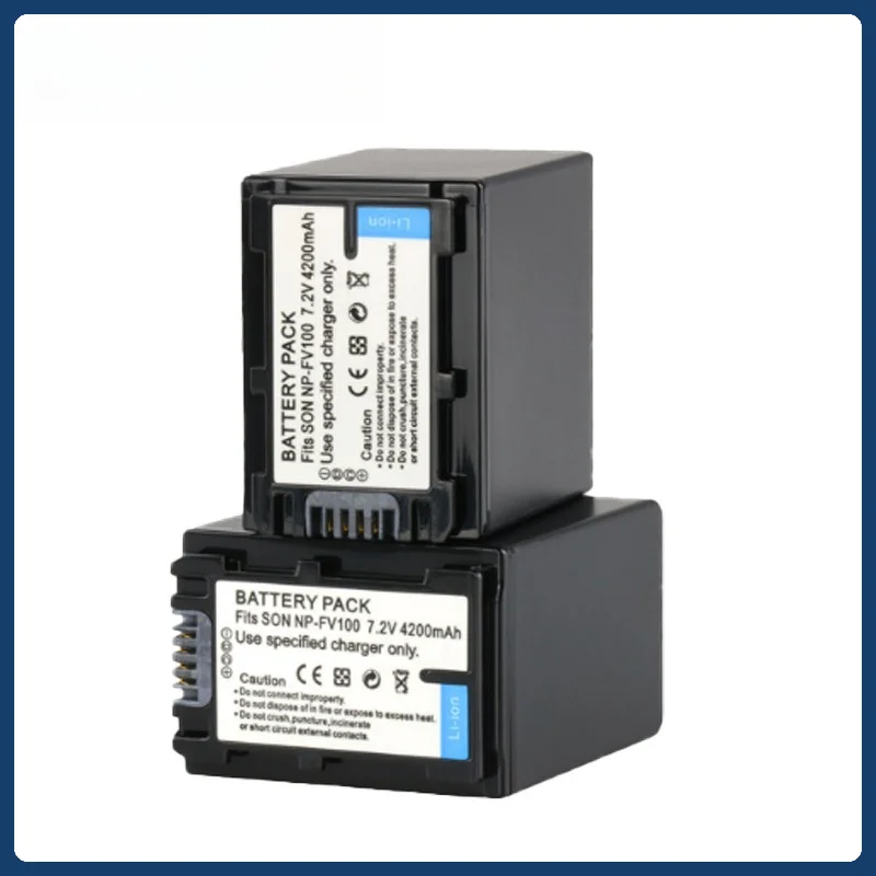 Batería de NP-FV100 de 4200mAh para cámara Sony, repuesto de alta capacidad para videocámara profesional NP-FV70, potencia 2 veces de ejecución más larga