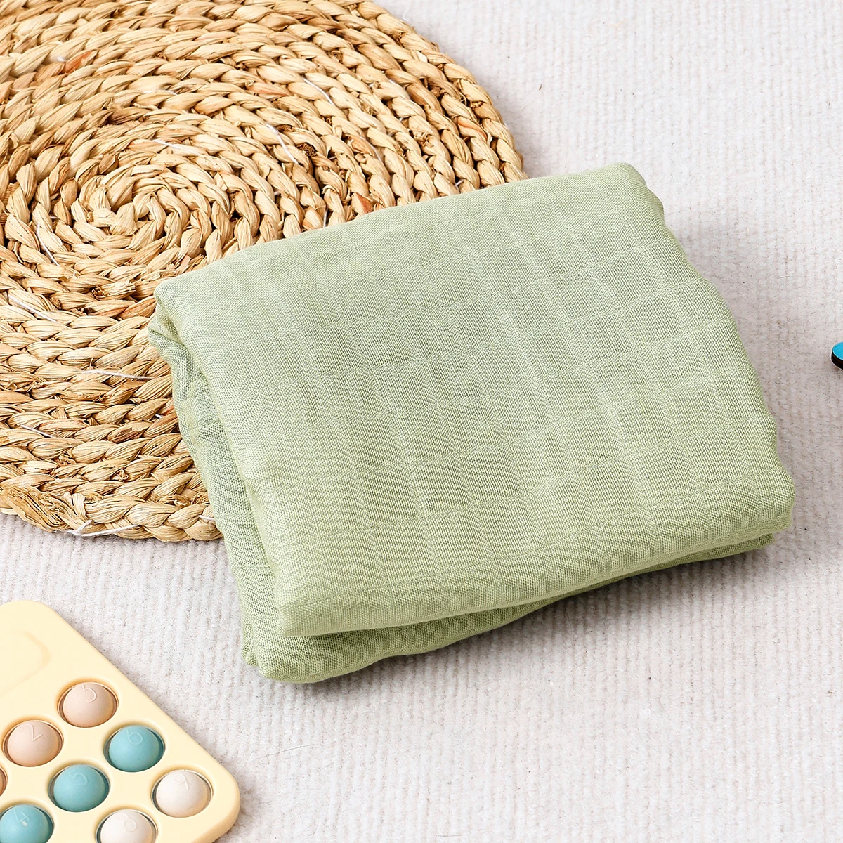 

Кенгубе # Моя мягкая жизнь # Твердое бамбуковое хлопковое детское муслиновое пеленальное одеяло, дышащая накидка для новорожденных, банное полотенце для младенцев 120x110 см