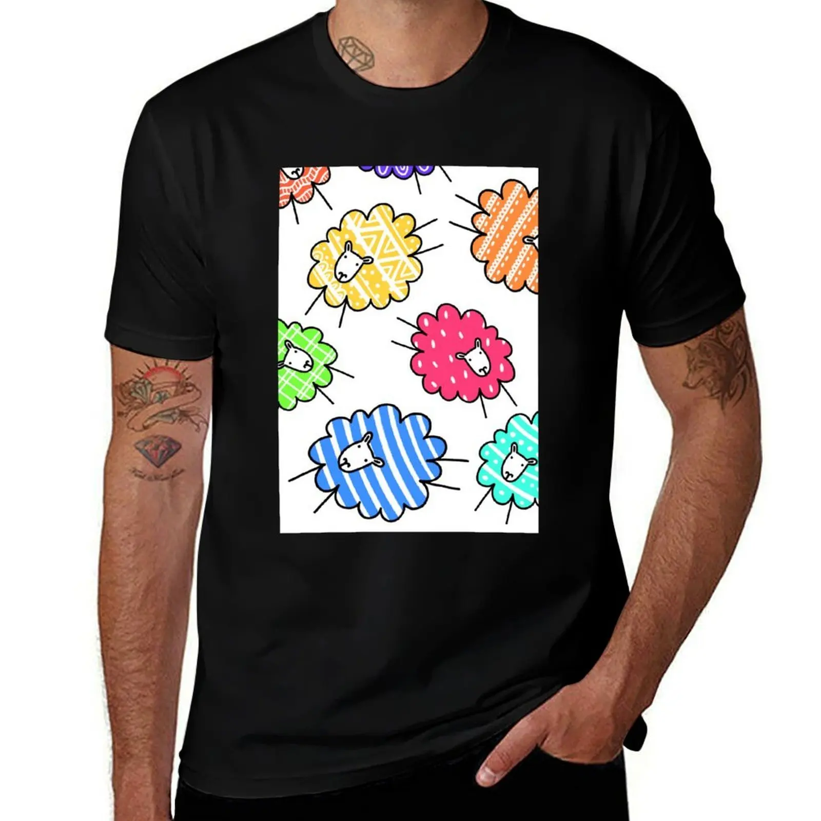 

Jumping spring sheep T-Shirt tops basketball graphic tees kawaii clothes T-shirt men