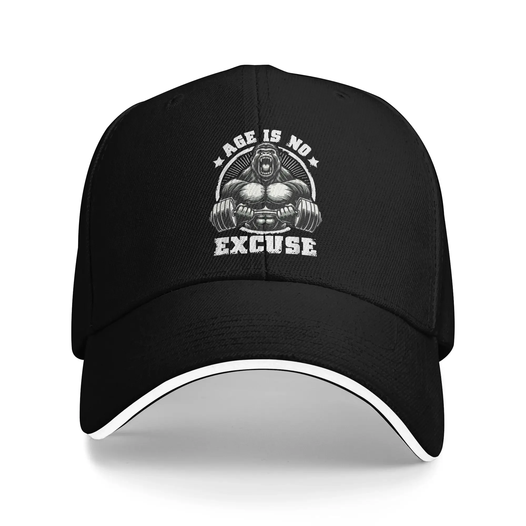 Age Is No Excuse Gorilla Weightlift Gym Quotes Baseball Cap Casual Female Male Hip Hop Hats Sun Design Hunting Snapback Cap