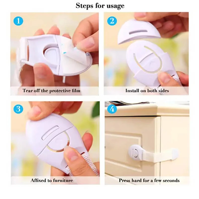10/30/60PCS Child Safety Cabinet Lock Baby Security Protection Drawer Door Cabinet Lock Plastic Protection Kids Safety Door Lock