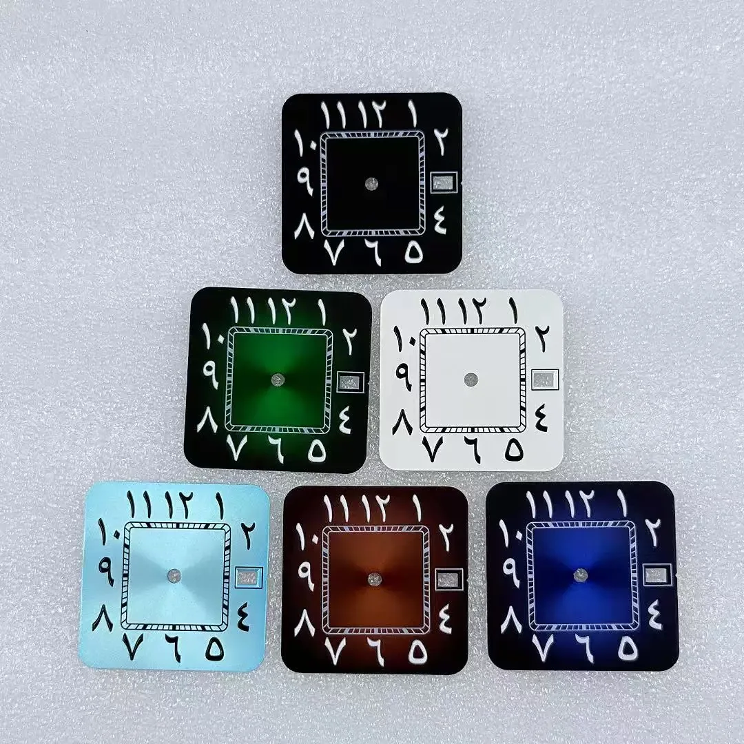 New 27mm square Middle East single calendar dial suitable for NH35 NH36 automatic movement watch accessories with customizable l
