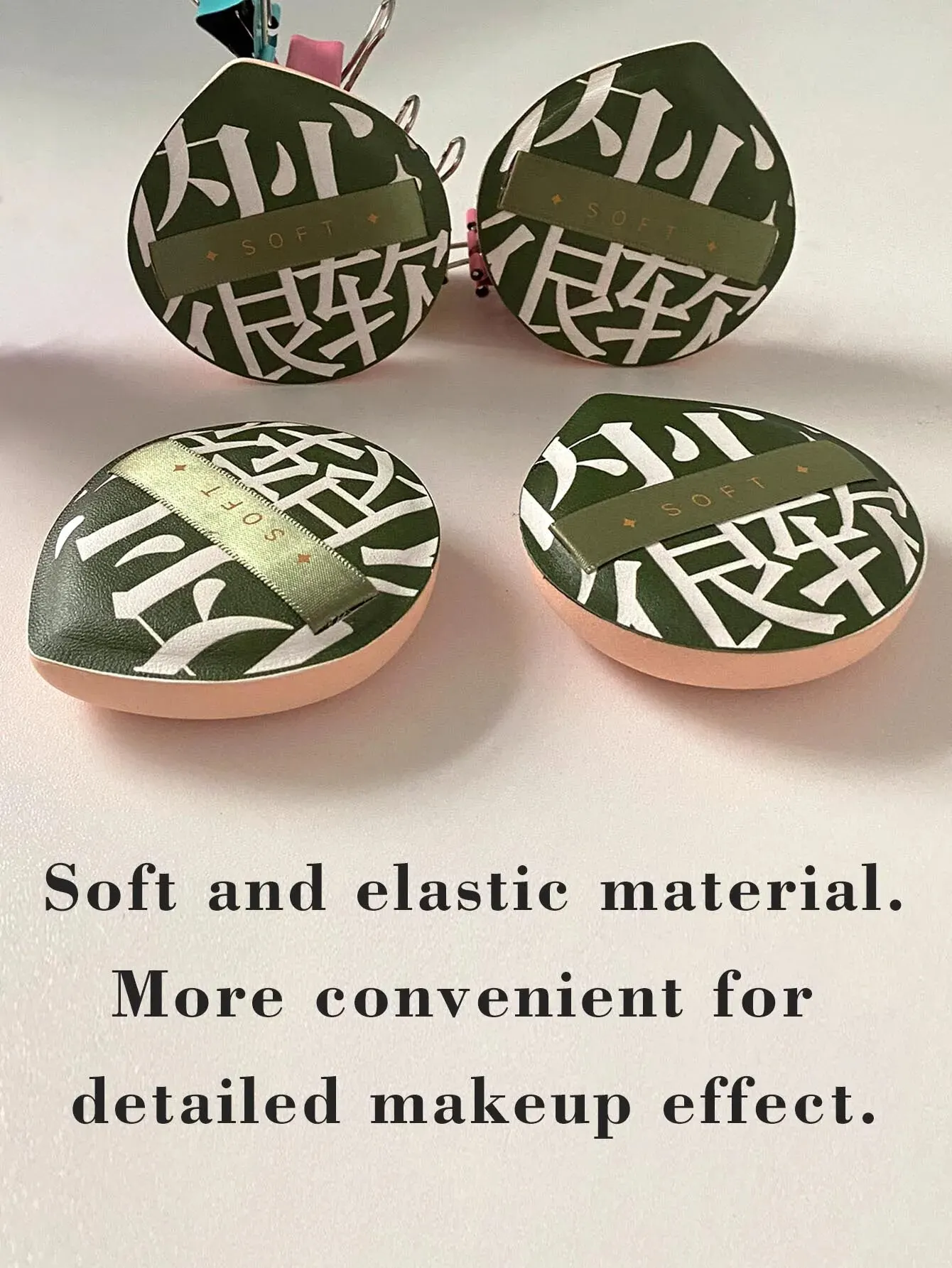 8 قطع من منتفخ حلوى القطن الأخضر قابلة لإعادة الاستخدام لمكياج كريم الأساس الجاف والرطب BB