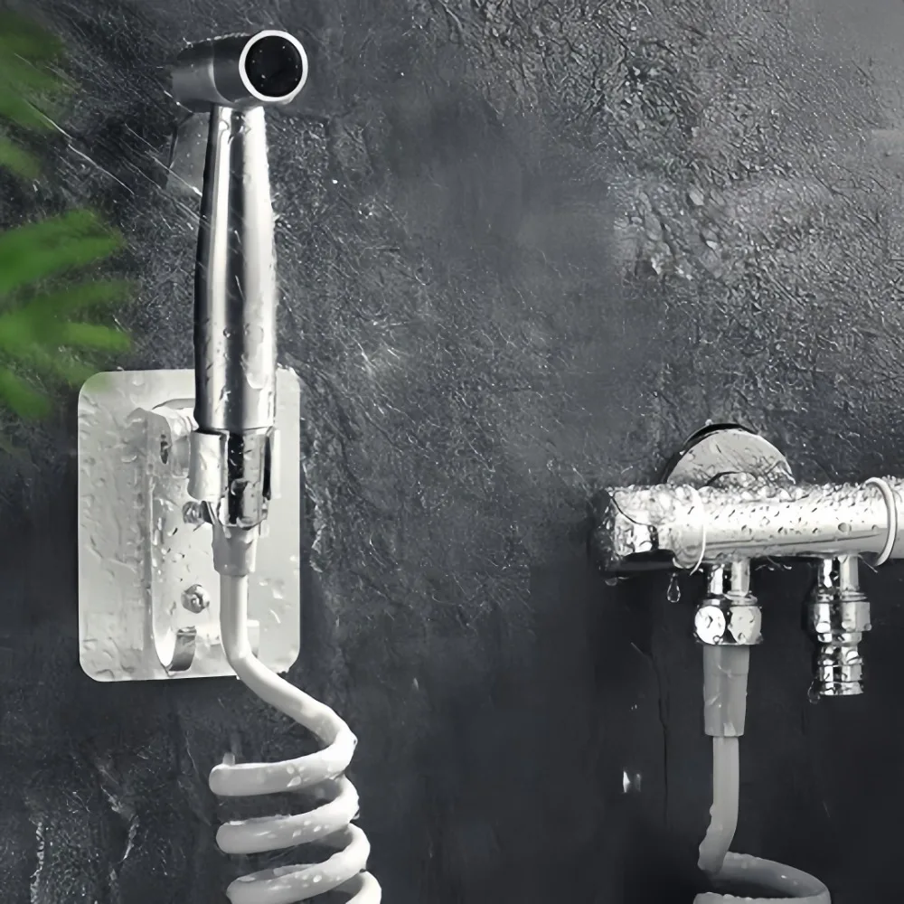Stainless Steel Bathroom Seat Toilet Spray Gun Portable Bathroom Outdoor Cleaning Booster Multi-scenario Usage Flushing Device