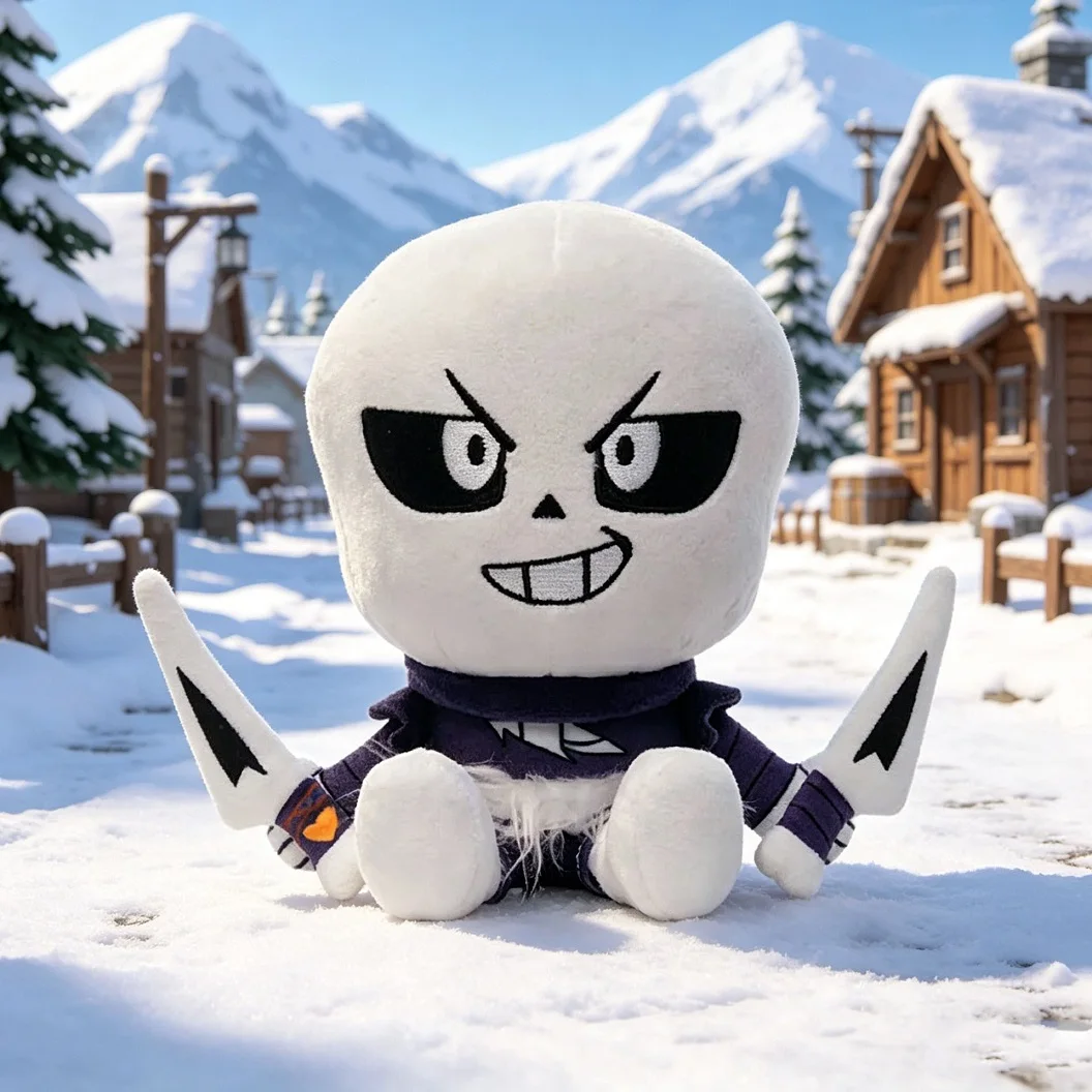 22CM New Undertale Cross Sans Plush Toys Soft Cosplay Cartoon Anime Figure Plushie Peripheral Pillow Doll Fans Kid Birthday Gift