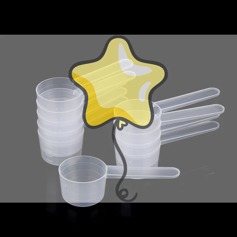 10Pcs 40ML 20g Flat Bottom Graduated Measuring Spoon With Scale Transparent Plastic Kitchen Baking Measuring Spoon Tableware