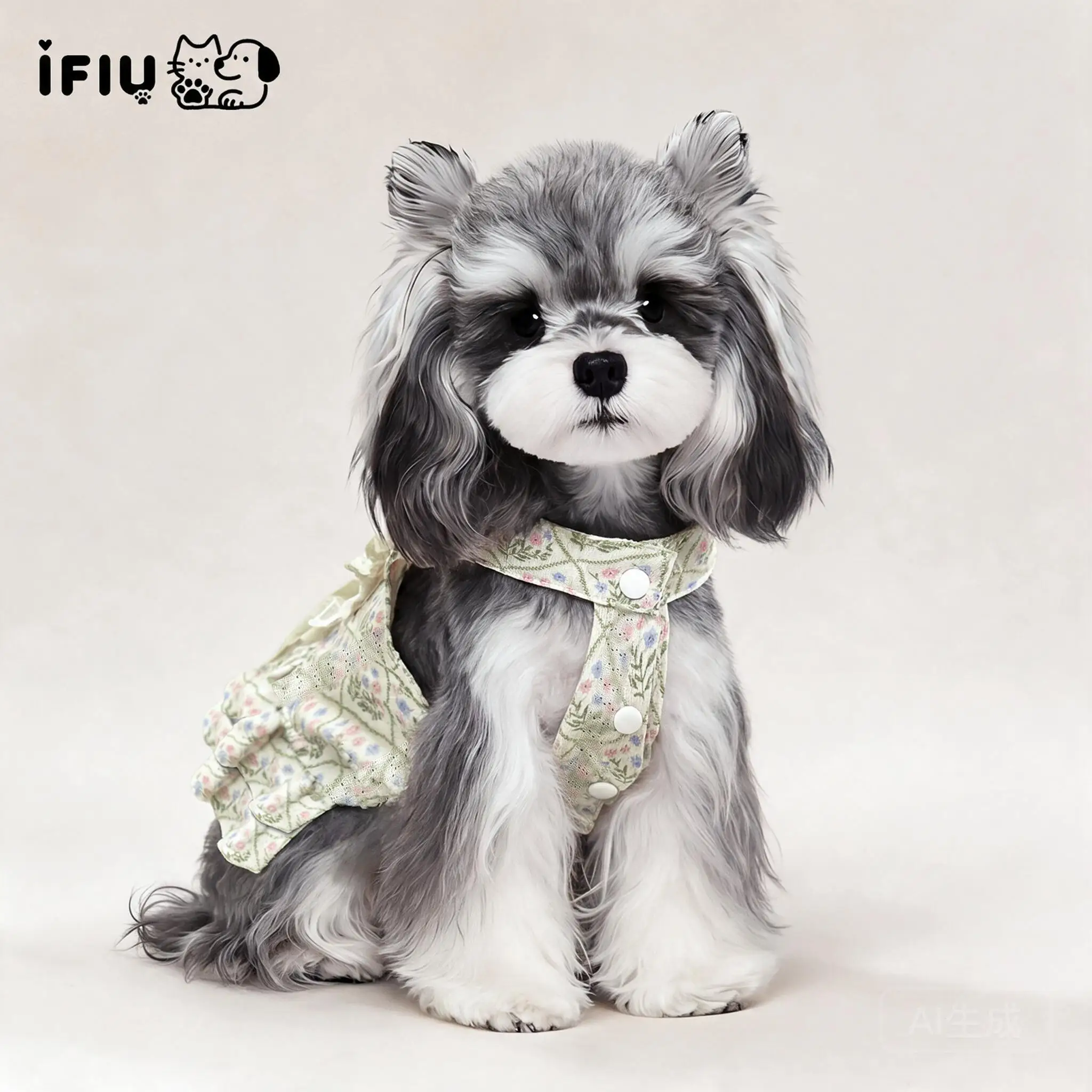 Floral Dog Princess Dress Spring Summer Thin Breathable Pet Clothes For Small Dogs And Schnauzer Yorkshire Terrier In Xxs And Xs