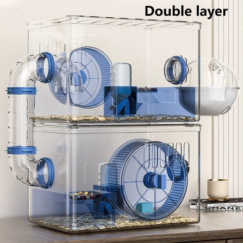 Hamster Cage Luxury Villa Syrian Hamster Large Space House Pets Small Acrylic Transparent Nest Pet Products Accessories view 3