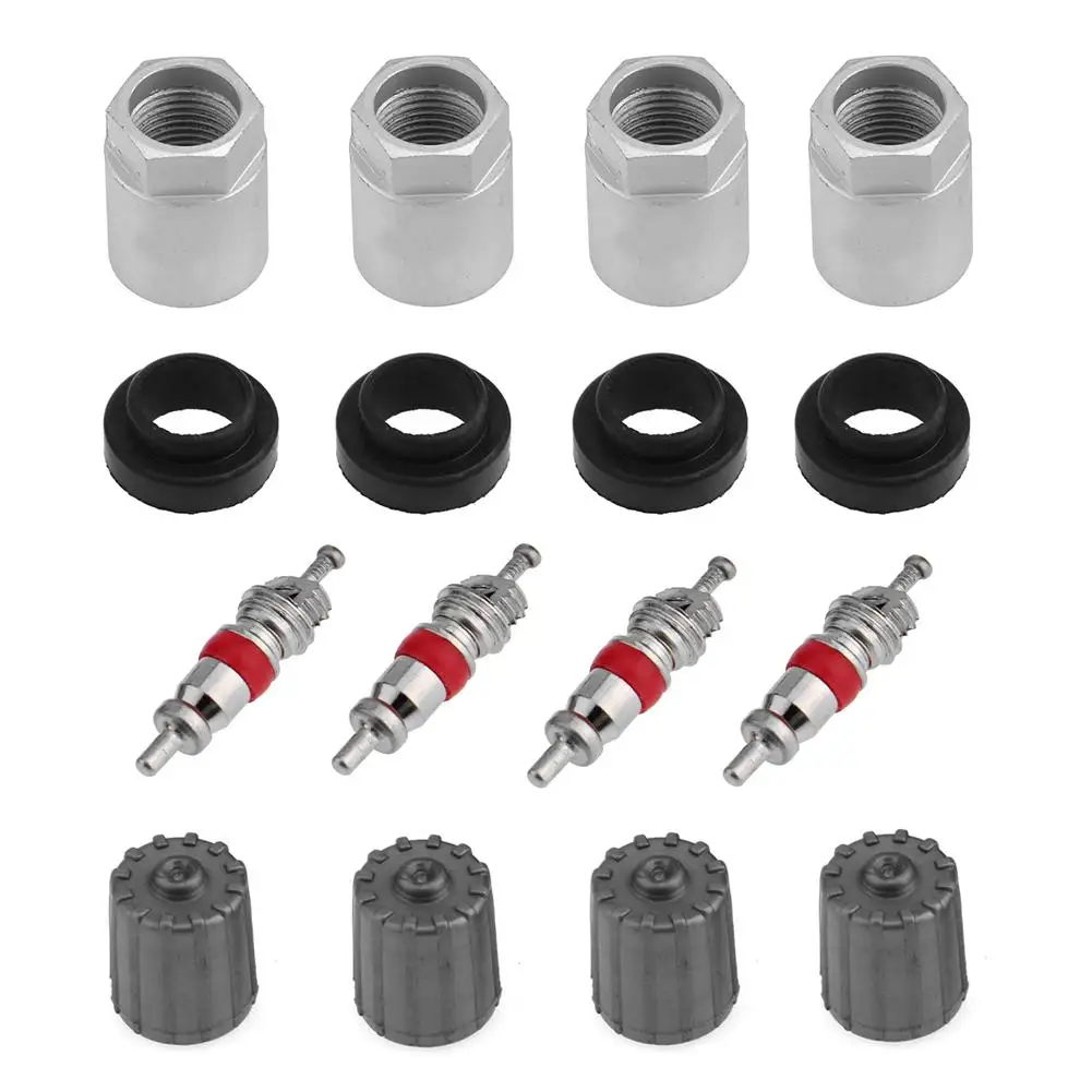 4/8 Sets Car Tire Pressure Sensor Rebuild TPMS Service Repair Kit with Nut Valve Cap Gasket for Toyota 2004-2015