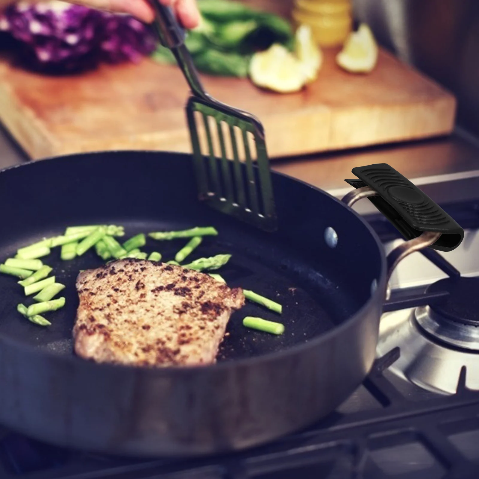 

6Pcs Silicone Pot Handle Ear Cover Heat Proof Insulation Anti-Skid Pot Handle Clip Heat Resistant Cookware Accessories Kitchen