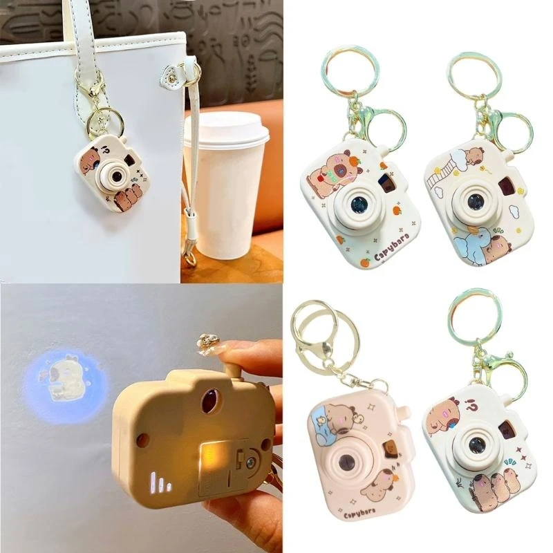 G92D Creative Capybaras Projection Camera Keychain With Built In Mini Projector For Adults And Anime Enthusiasts