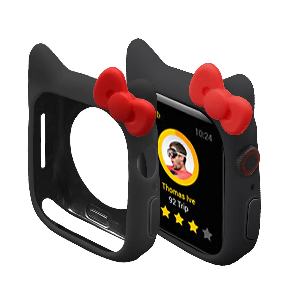 Kitty Silicone Case for Apple Watch 11 10 46mm 42mm Series 9 8 7 45mm 41mm Protective Shell IWatch 6 5 4 SE 3 44mm 40mm Cover