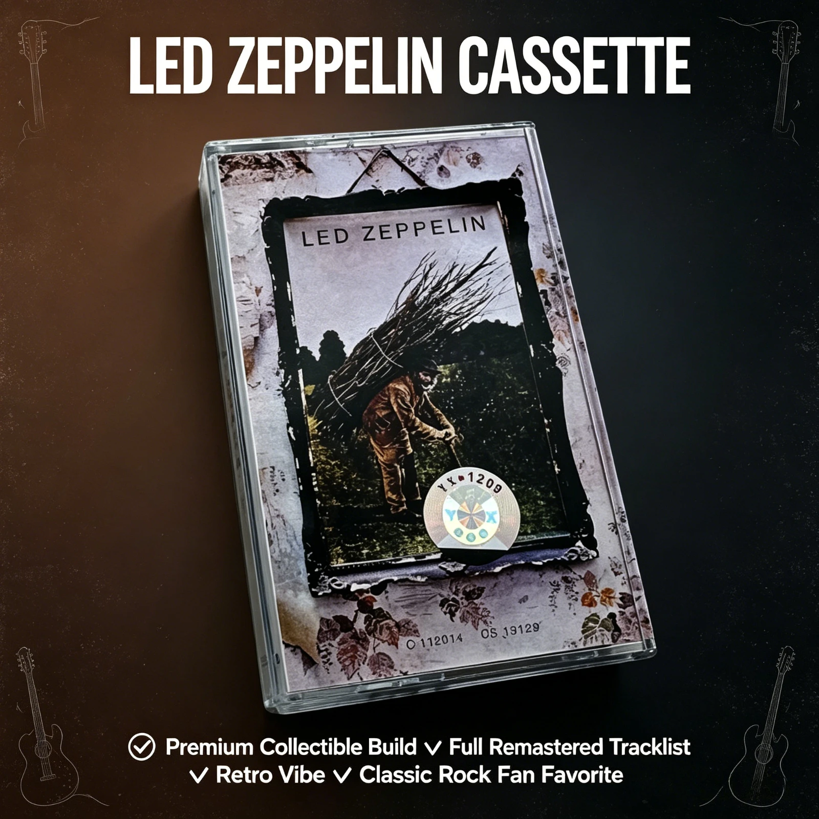 Led Zeppelin IV Classic Rock Cassette Tape Retro Vintage Audio Music Tape Collectible for Rock Fans Nostalgic Album