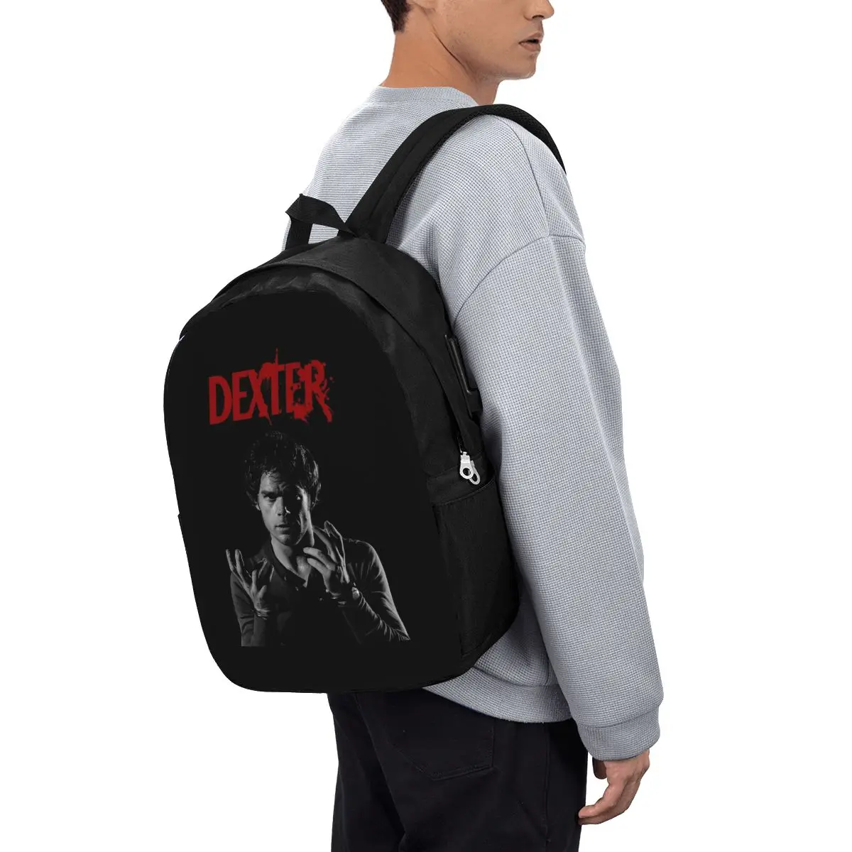 Movie Dexter Morgan Backpack Travel Notebook Bag Computer College Student School Bag Laptop Shoulder Bags for Men Women view 3