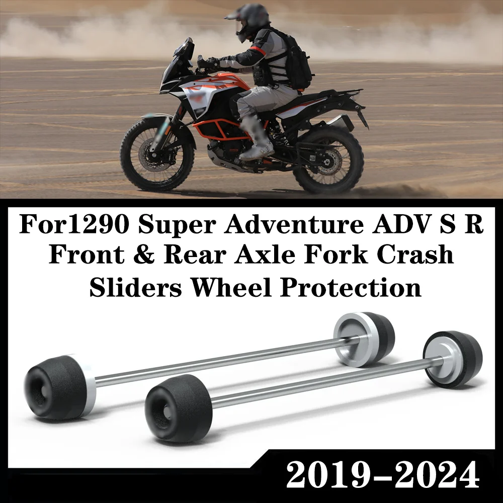 For 1290 Super Adventure ADV S R 2019-2024 Motorcycle Front & Rear Axle Fork Crash Sliders Wheel Protection