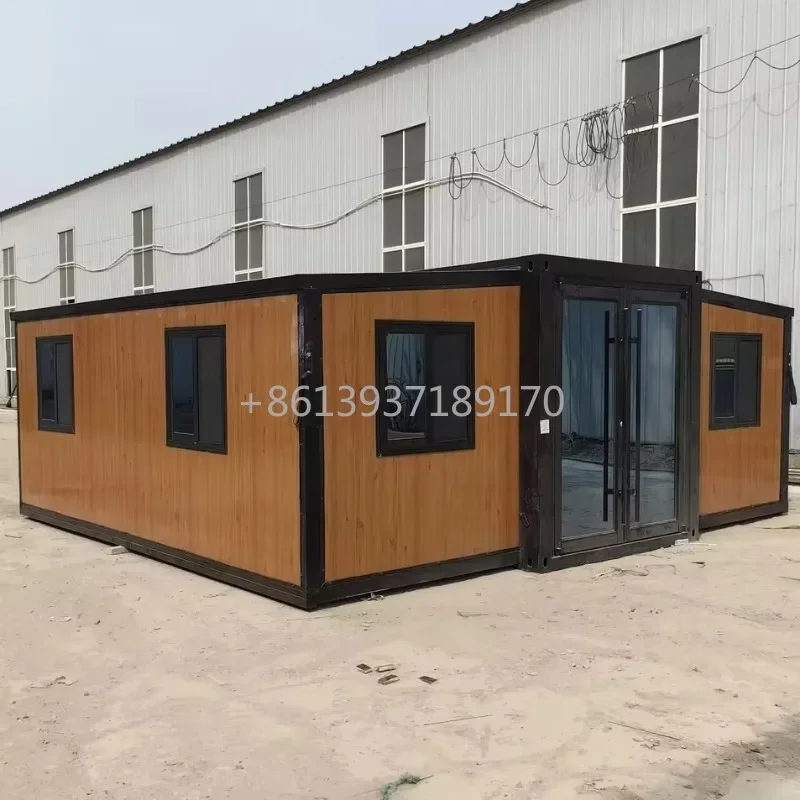 Flat 20Ft Luxury Prefab Villa 2 Room Prefabricated Foldable Expandable Container House Portable Mobile Tiny Forest House