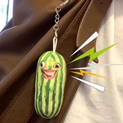 Creative Interesting Cucumber Toy Funny Key Ring Internet Celebrity Watermelon Bar Voice Keychain Tiktok Same Style Key Chains