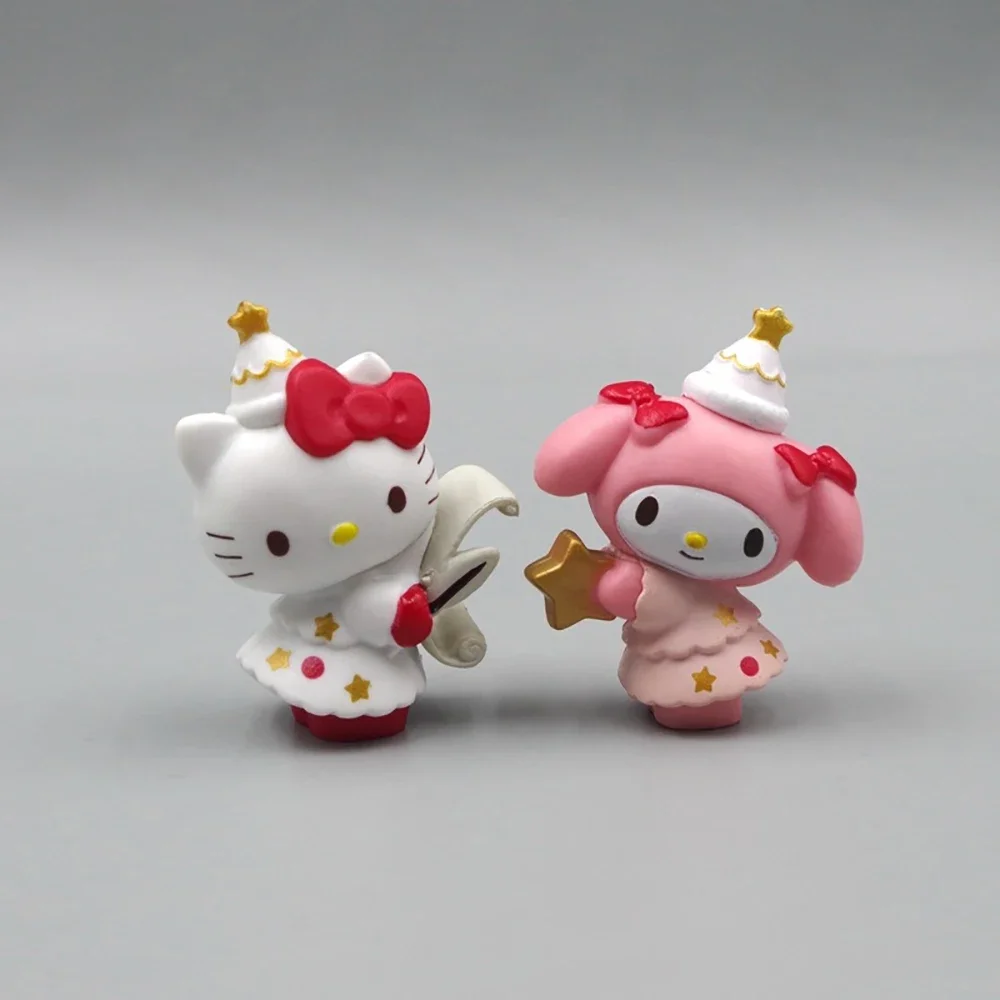 Hello Kitty Sanrio 5Cm Figure Cross Dressing Christmas Anime Kawaii Cute Toy Action Collection Pvc Materials Gift For Children