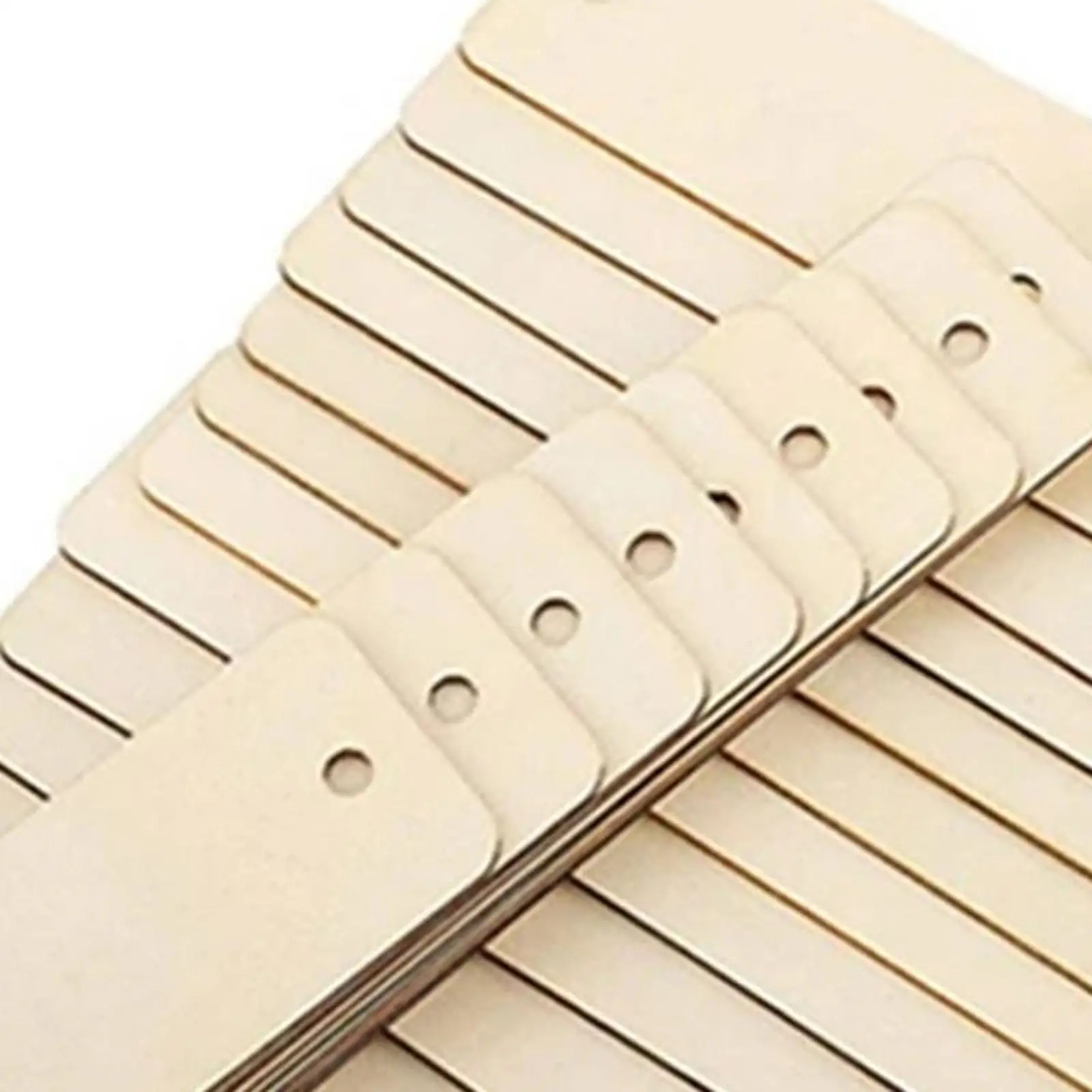 Blank Wooden Bookmarks Unfinished Plywood Rectangular Plaques with Rope for Creative Craft Projects Classroom Board Home Wall