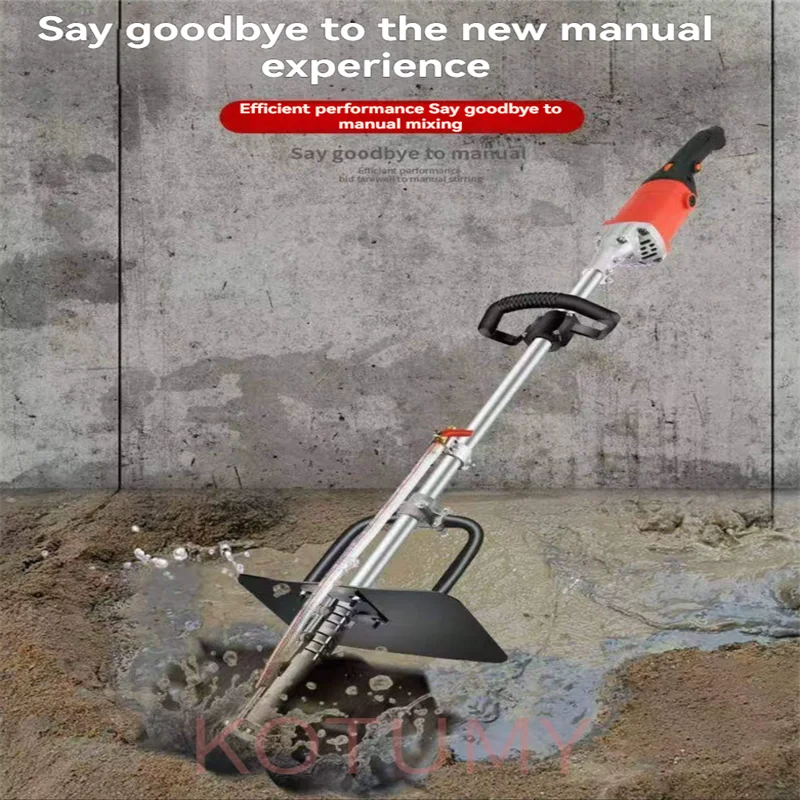Electric Cement Mortar Mixer Speed Control High Power Concrete Feed Handheld Plastering Loosening And Rust Removal Machine