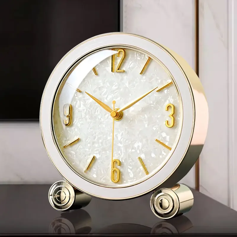 Luxury Nordic Table Clocks Decorarion Living Room Modern Silent Desk Clocks Minimalist Design Retro Home Decor Cloches LLTC