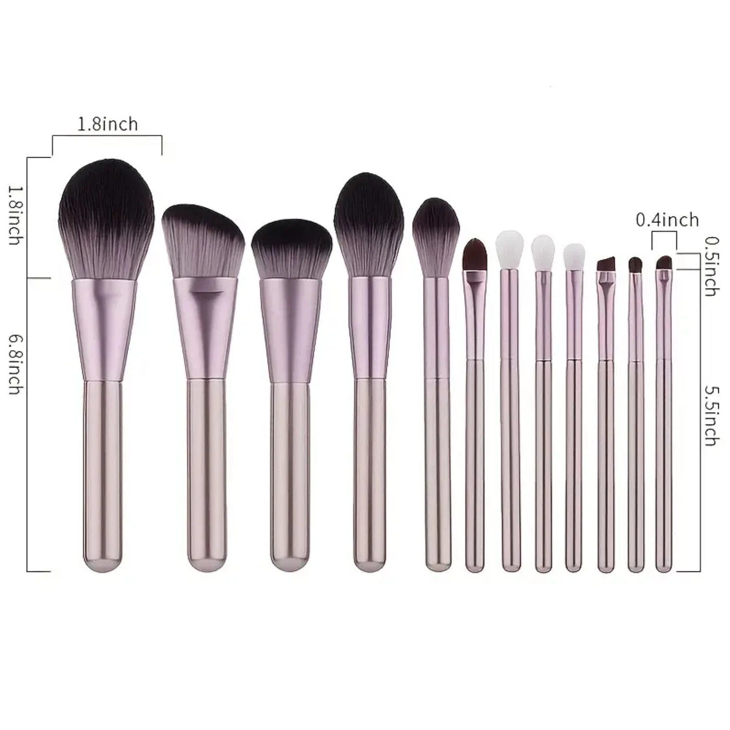 12-teiliges professionelles Make-up-Pinsel-Set für Foundation, Puder, Rouge, Concealer und Lidschatten