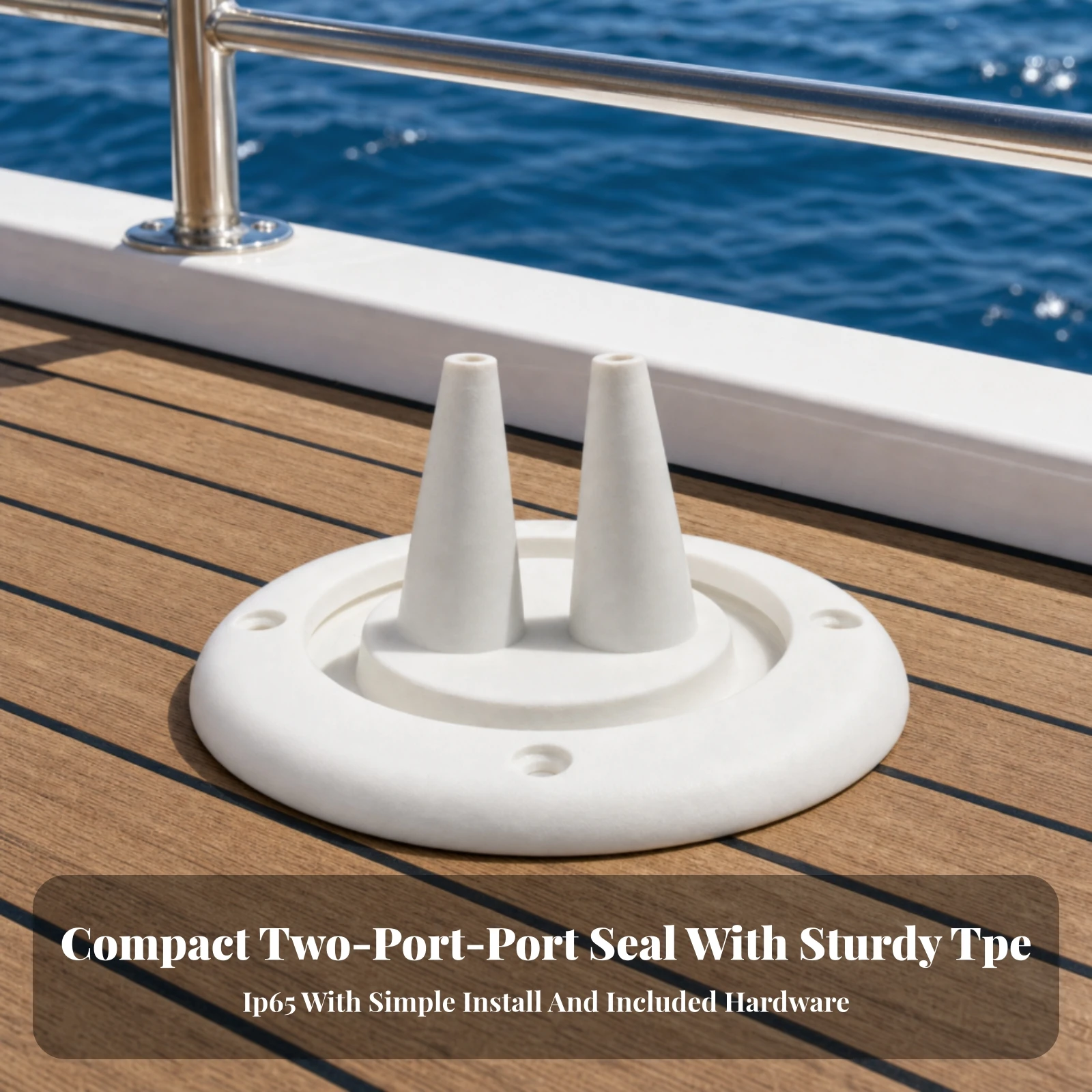 Double Cable Grommet Weather-Resistant Two-Channel Cable Grommet Easy to Install Indoor Outdoor for Boat Owners