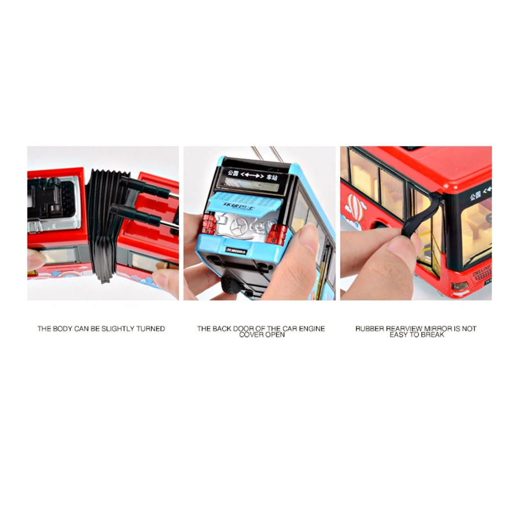 WOTT-Hohe Simulation 1:50 Legierung Zurückziehen Doppel Bus Stadt Bus Modell Fahrzeuge Metall Druck Druck Blinkende Musical Junge