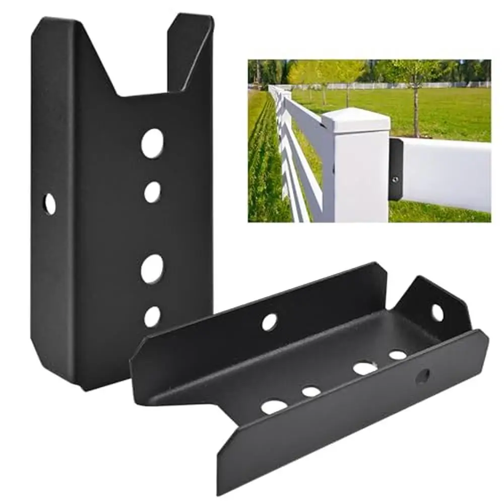 2x4 Wood Rail Brackets 50 Pack Black Deck Railing Connectors 2’’ X 4’’ 1.5’’ X 3.5’’ Post 20-Gauge Fence Strong Corrosion