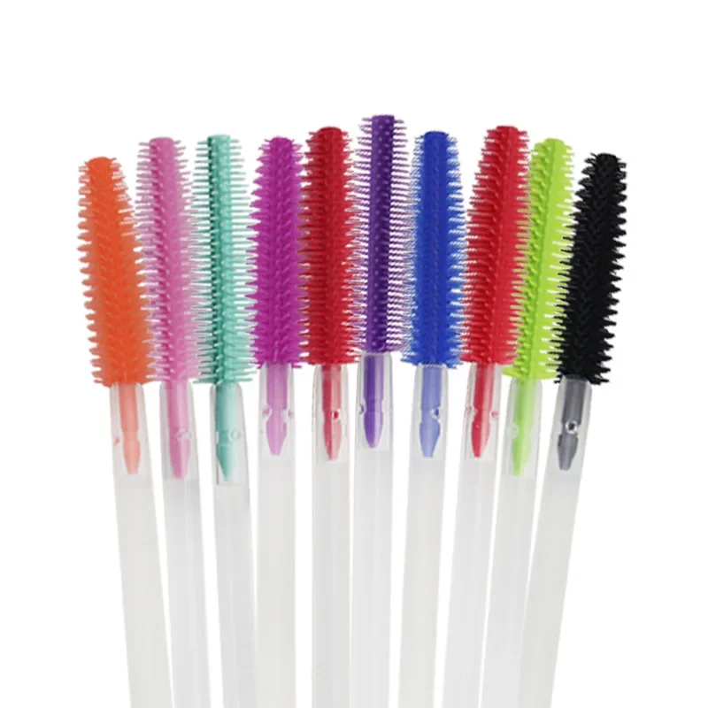 Brosses à cils en silicone pour salle de bain, tige transparente, anciers de mascara, brosse à cils, extension de cils, T de maquillage, 50 pièces