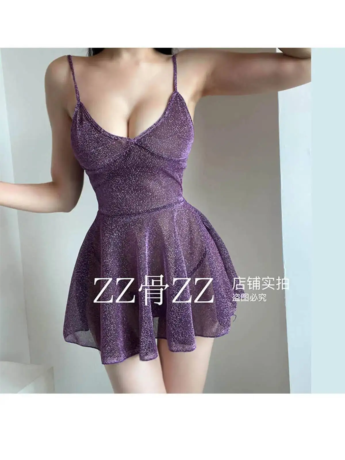 Neue Sexy Feminine Stil V-ausschnitt Brust Cinching Taille Süße Leibchen Kurzes Kleid Elegante Lila Süße Tank Mini Kleid E7KK