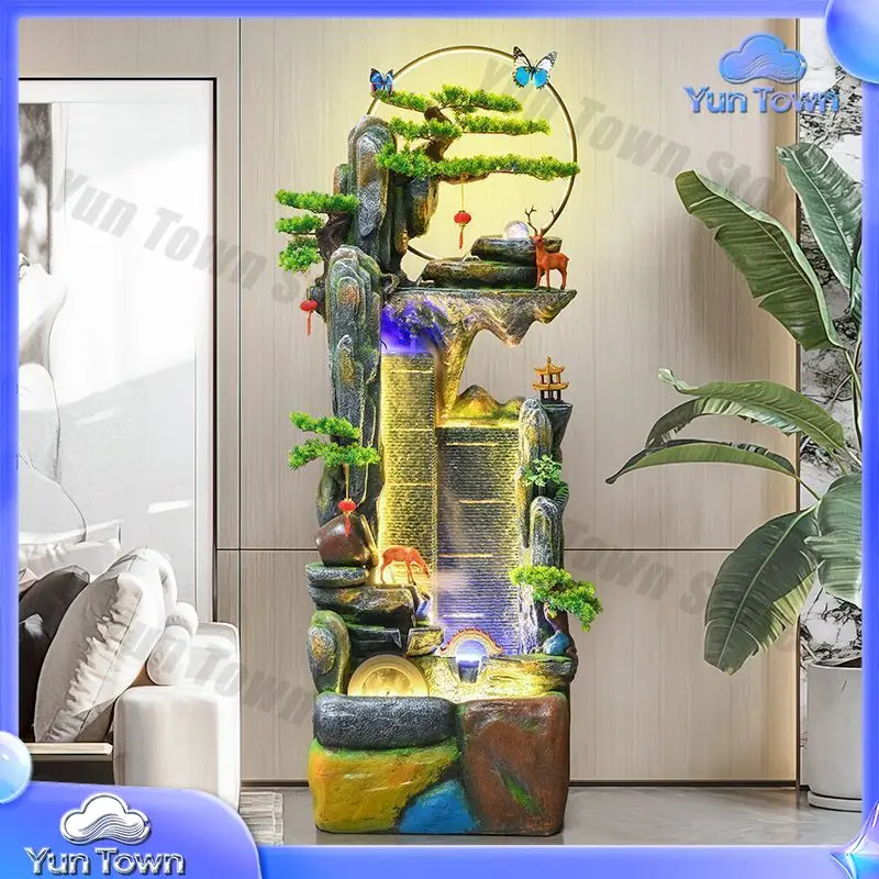 Rockery flowing water fountain landscape circulating water office living room decoration fish pond feng shui wheel