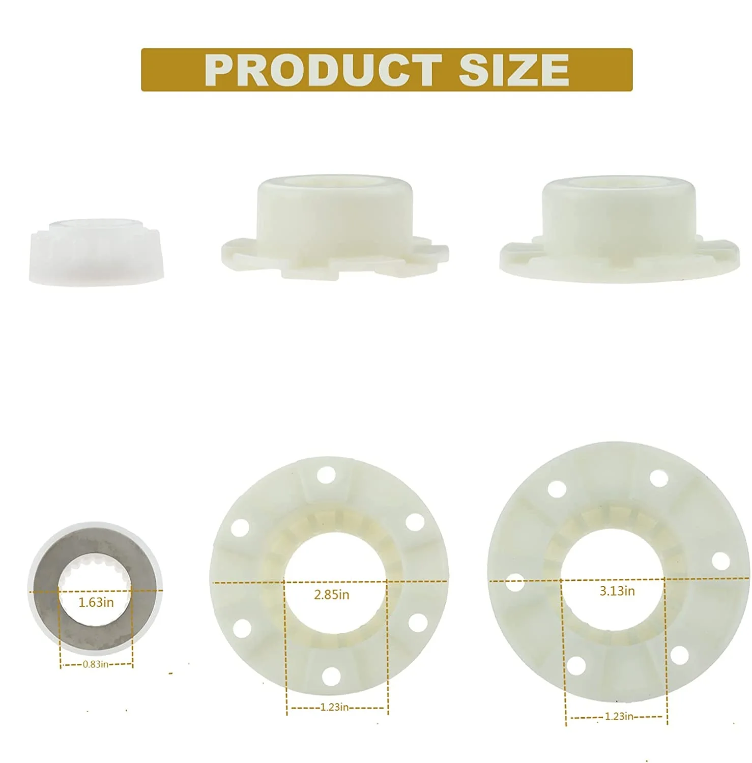 3pcs/1set W10820039 Washer Hubs Kit fit for Whirlpool Kenmore Maytag Replaces Driver 280145 8545948 8545953 W10118114 AP5985205