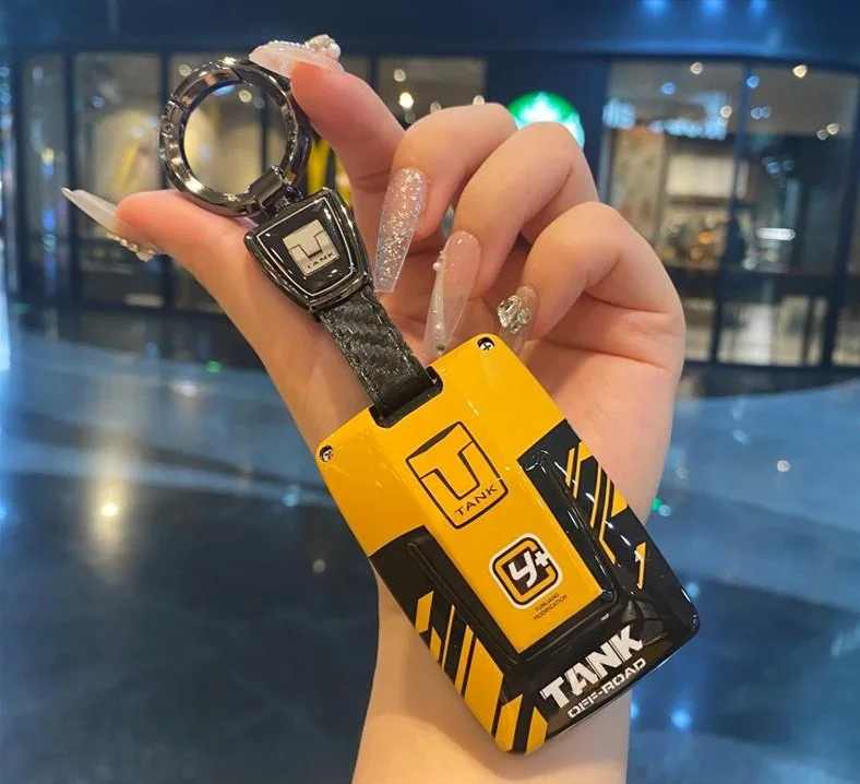 

Car ABS & Silicone Key Case Cover Buckle Chain For Great Wall GWM WEY TANK 300 500 Tank300 Fob Smart Key Protective Accessories