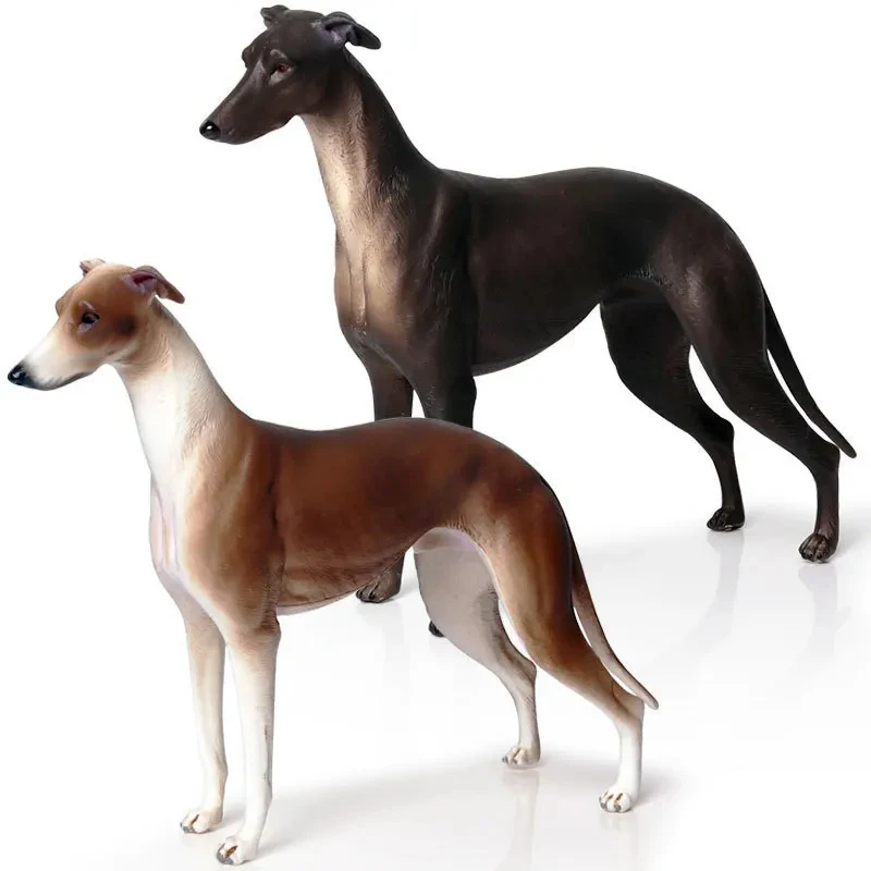 New Simulation Big Size Animal Model Hound Pet Dog Figurine Solid Plastic Material Greyhound Action Figure Kids Toys Gift