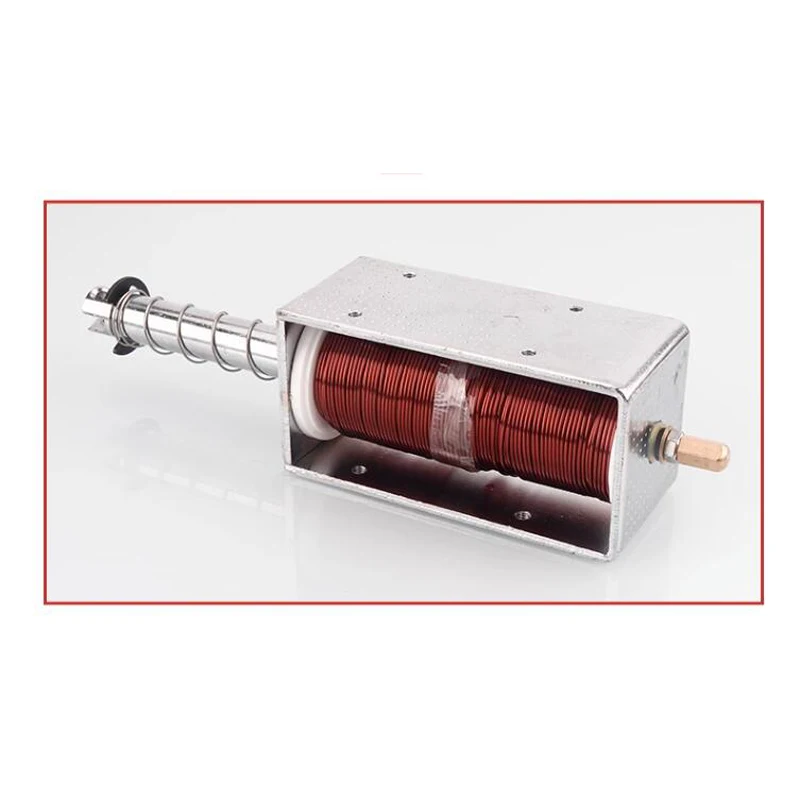 Push-pull electromagnet DC 12V 24V AC 220V self-resetting 60MM long stroke electromagnet thrust 15KG