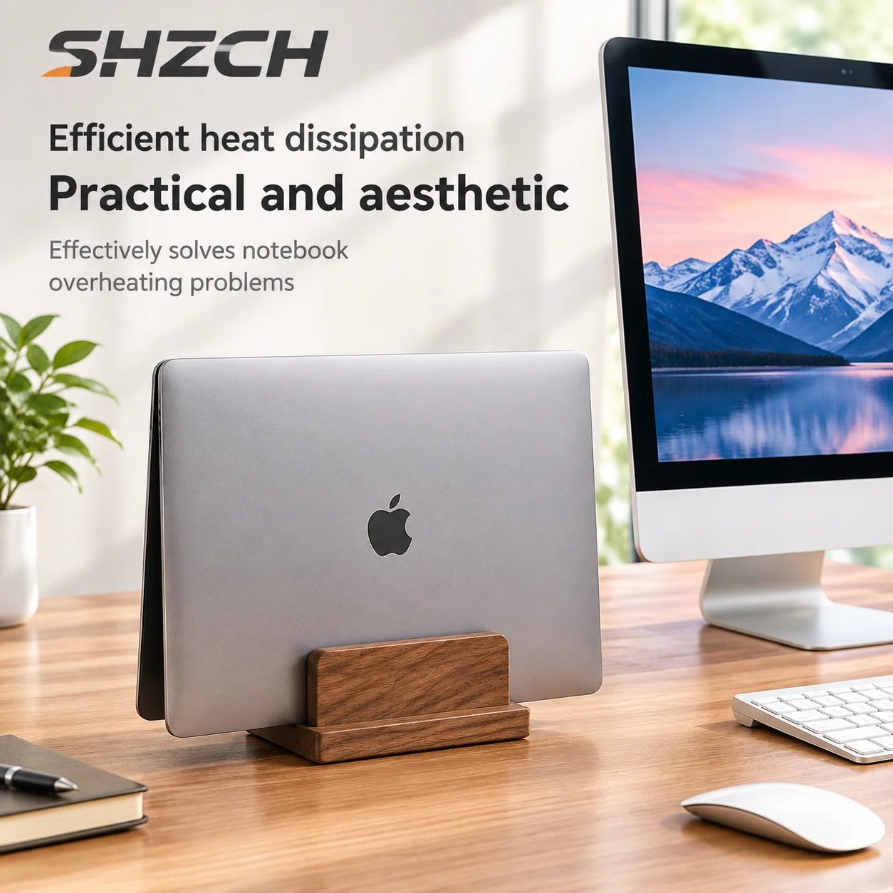 แท่นวางแล็ปท็อปทำจากไม้เนื้อแข - Vertical Laptop Stand บทวิจารณ์และราคา