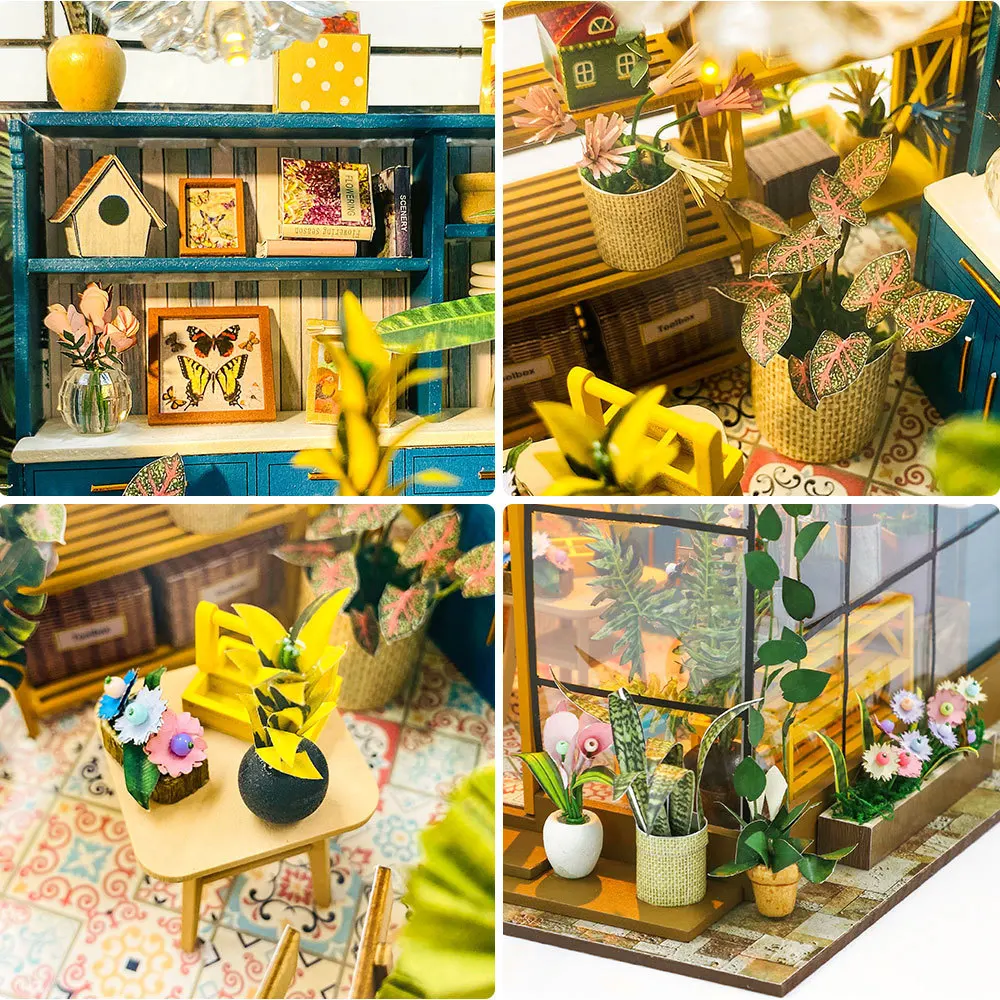 3D Wooden Sunshine House Flower House Assembly Model Wholesale DIY Greenhouse Kit Garden House DIY Miniature Booknook Kit number