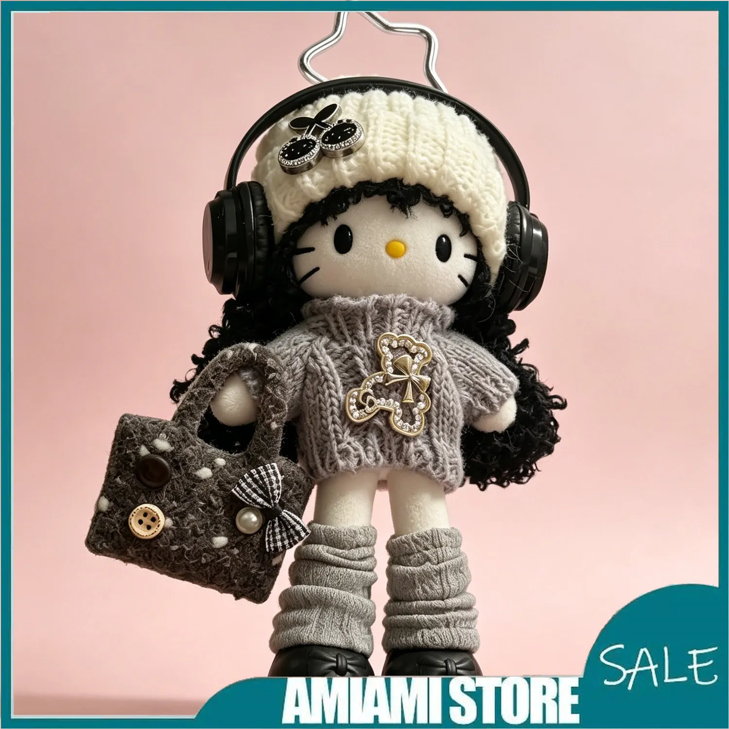 

NEW 2026 Legal Copy Long Legs Hello Kitty Plush Pendant Kawaii Cartoon Creative Barbie Style Bag Ornament Pendant Keychain Gift